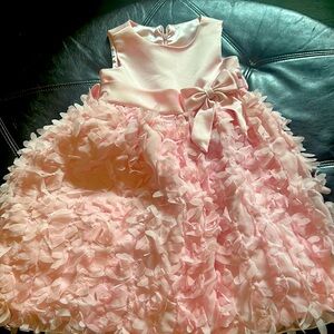 Elegant Pink Kids Dress with Floral Accents